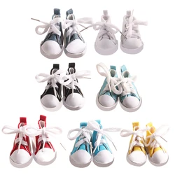 5CM Canvas Lace Up Doll Shoes For 14 Inches American Dolls Mini Sneakers For 1/6 BJD&EXO Nabcy Girl Dolls Accessories Toy