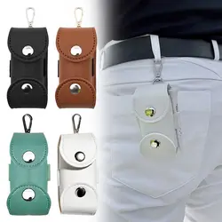 Golf Ball Bags Mini Ball Storage Bags PU Leather Hang On Waist Golf Ball Bag Pouch With Metal Buckle Golf Belt Ball Bags