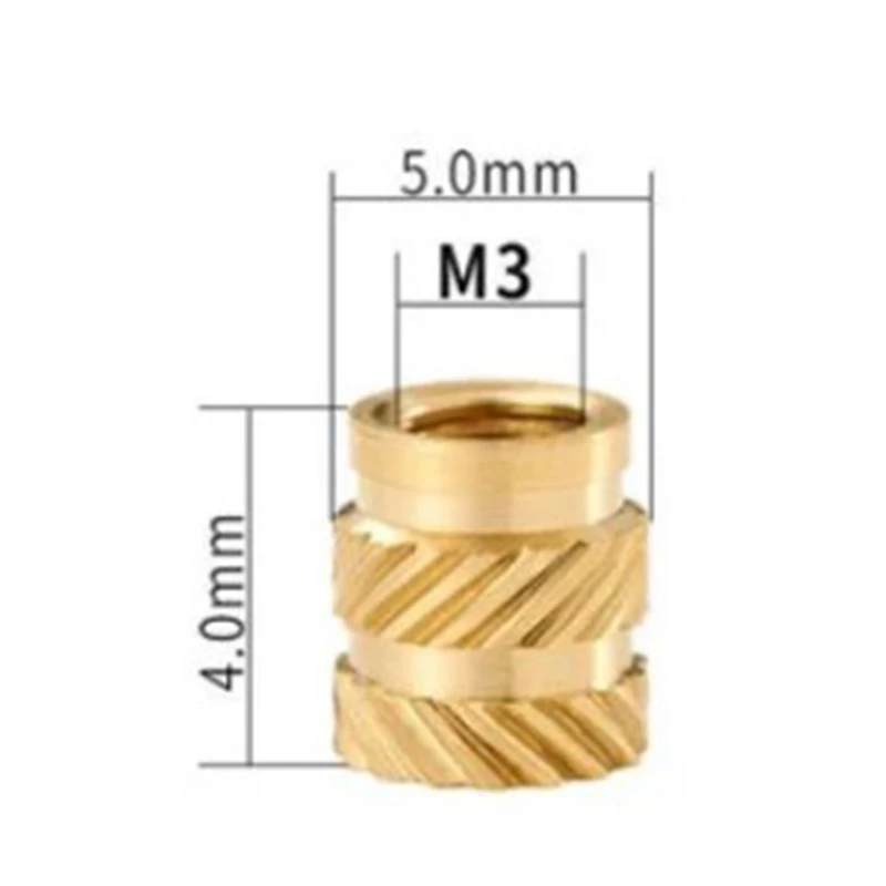 50pcs 100pcs M3 M4 Threaded Insert M3xD5xL4 Copper Nut Knurled Nut Hot-Pressed Nut Voron 2.4 Trident Switchwire For 3D Printer