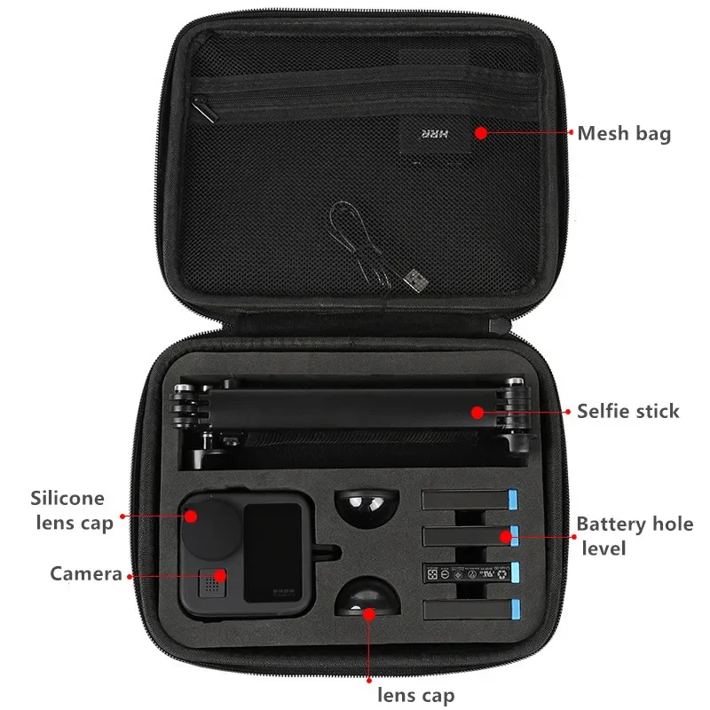 Portable Go Pro Max Bag Anti-drop Protection Storage Box For Gopro Max Panoramic Sports Camera Accessories Carrying Case