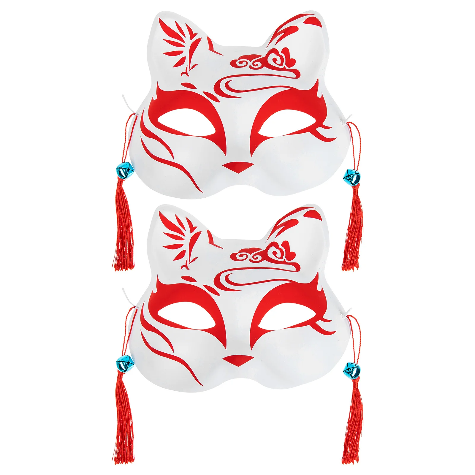 2pcs Fox Mask Delicate Half Face Reusable Animal Party Festival Accessory Portable Japanese Style Decorative Masquerade