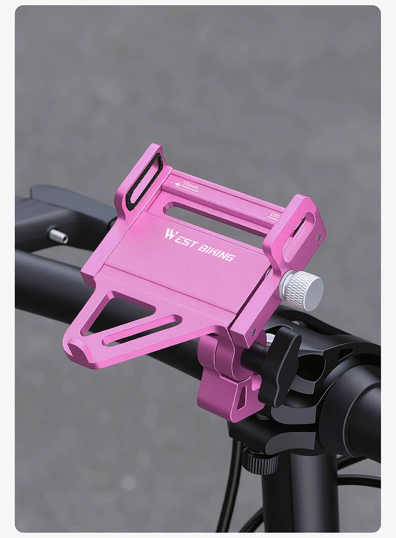 WEST BIKING Faltbare Fahrrad-Handyhalterung aus Aluminiumlegierung, 360° drehbar, Anti-Vibrations-Lenkerhalterung für Brompton Fahrradzubehör – Detail 13