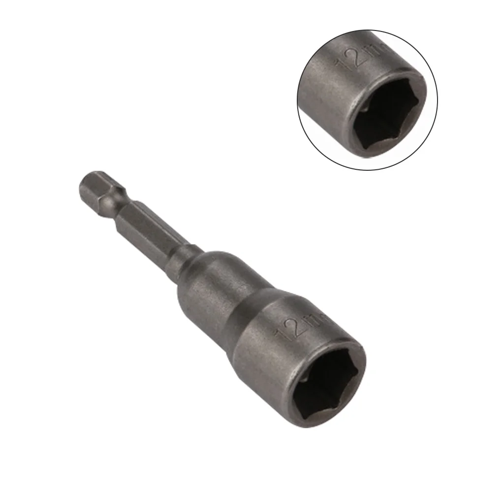 2pcs Nut Driver Bit Hexagon Socket and Shank Quick-release Nut Setter Driver Drill Bit Set, 65x10mm