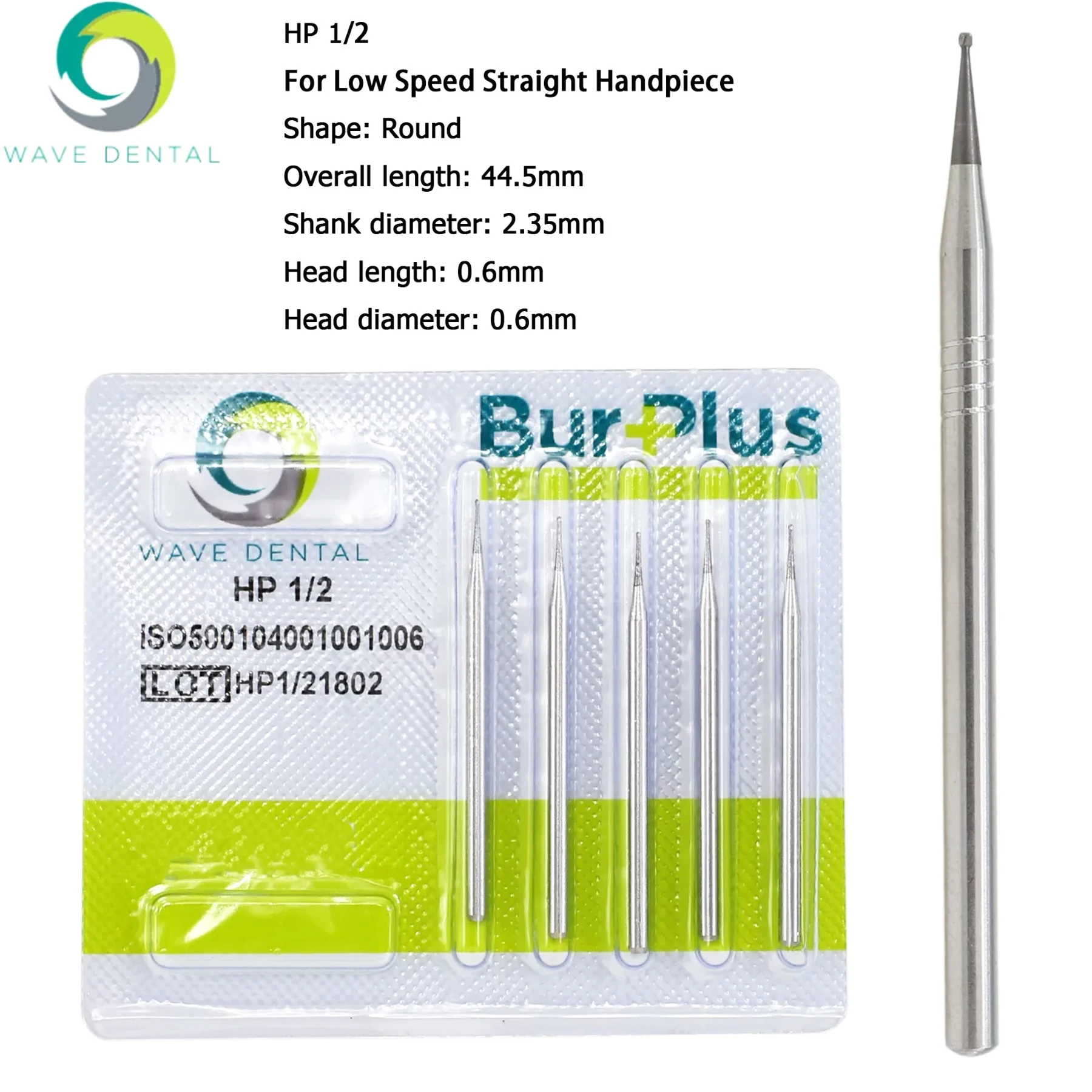 5Pcs/Pack Wave Dental Burs HP 2 8 557 703 Round For Slow Speed Straight Handpiece