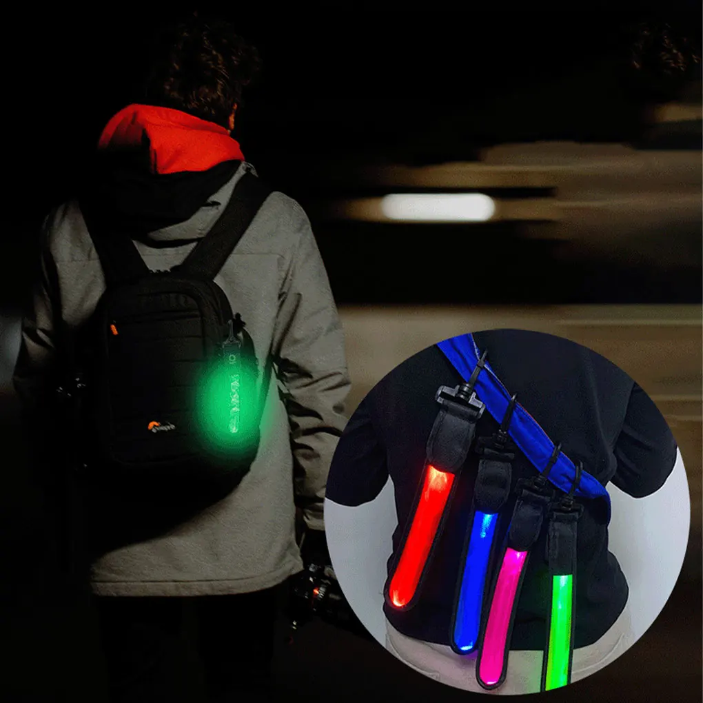 High Visibility Tag Bag Pendant LED Reflective Strap Tag Fast Slow Long Lighting Safety Running Gear For Outdoor Sports Riding