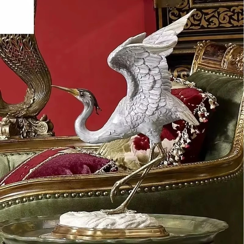 

Классические фарфоровые фигурки журавлей с бронзовым покрытием, ручная роспись, подарки, роскошные антикварные украшения для дома