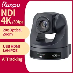 Runpu 4K30fps 20-кратный оптический зум AI-отслеживание Ptz HDMI камера LAN POE прямая трансляция видеоконференция система камера