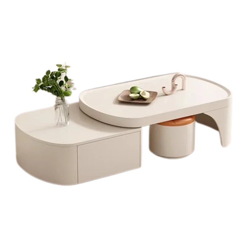 Adjustable Storage Coffee Tables Living Room White Floor Low Mobile Coffee Table Modern Apartamento Mesa Auxiliar Home Furniture