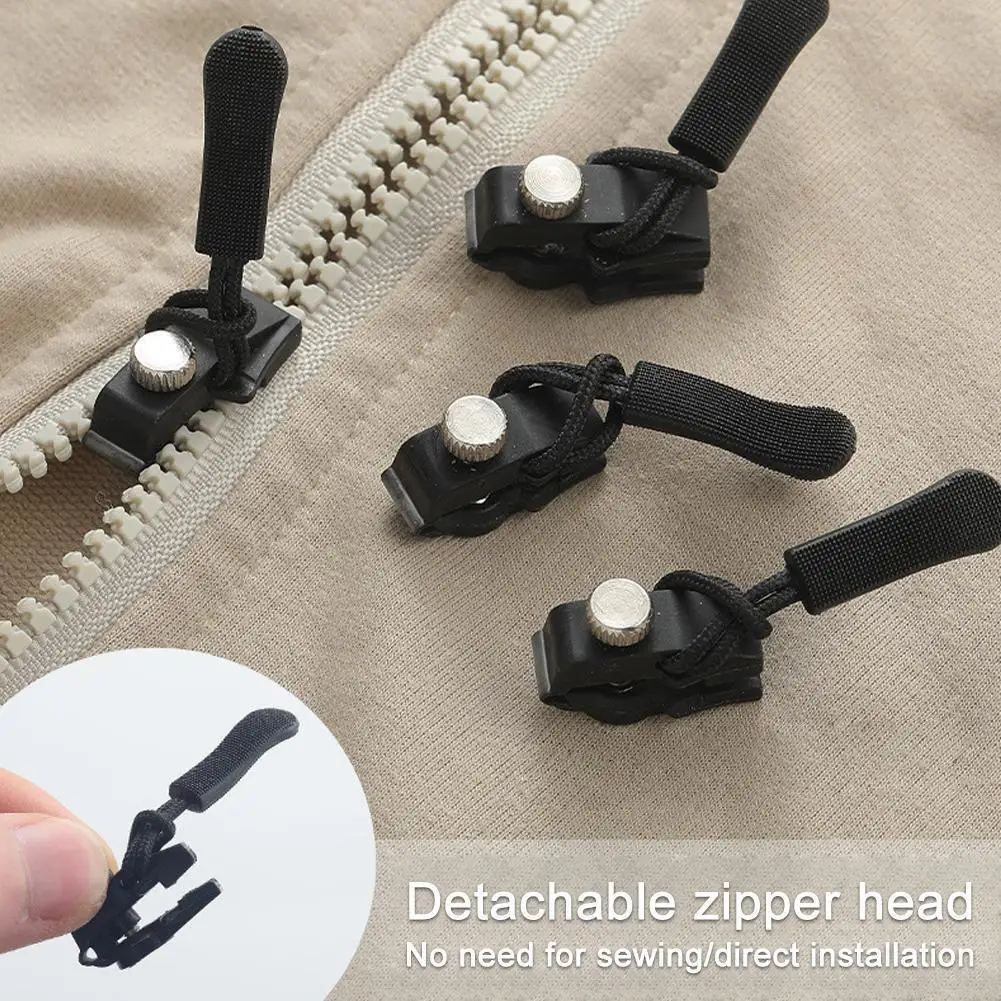 Zipper Repair Kit Quick Instant Detachable Zipper Head Replacement Zipper Slider Pull Universal For Jacket Bags Coat Free S I3Q3