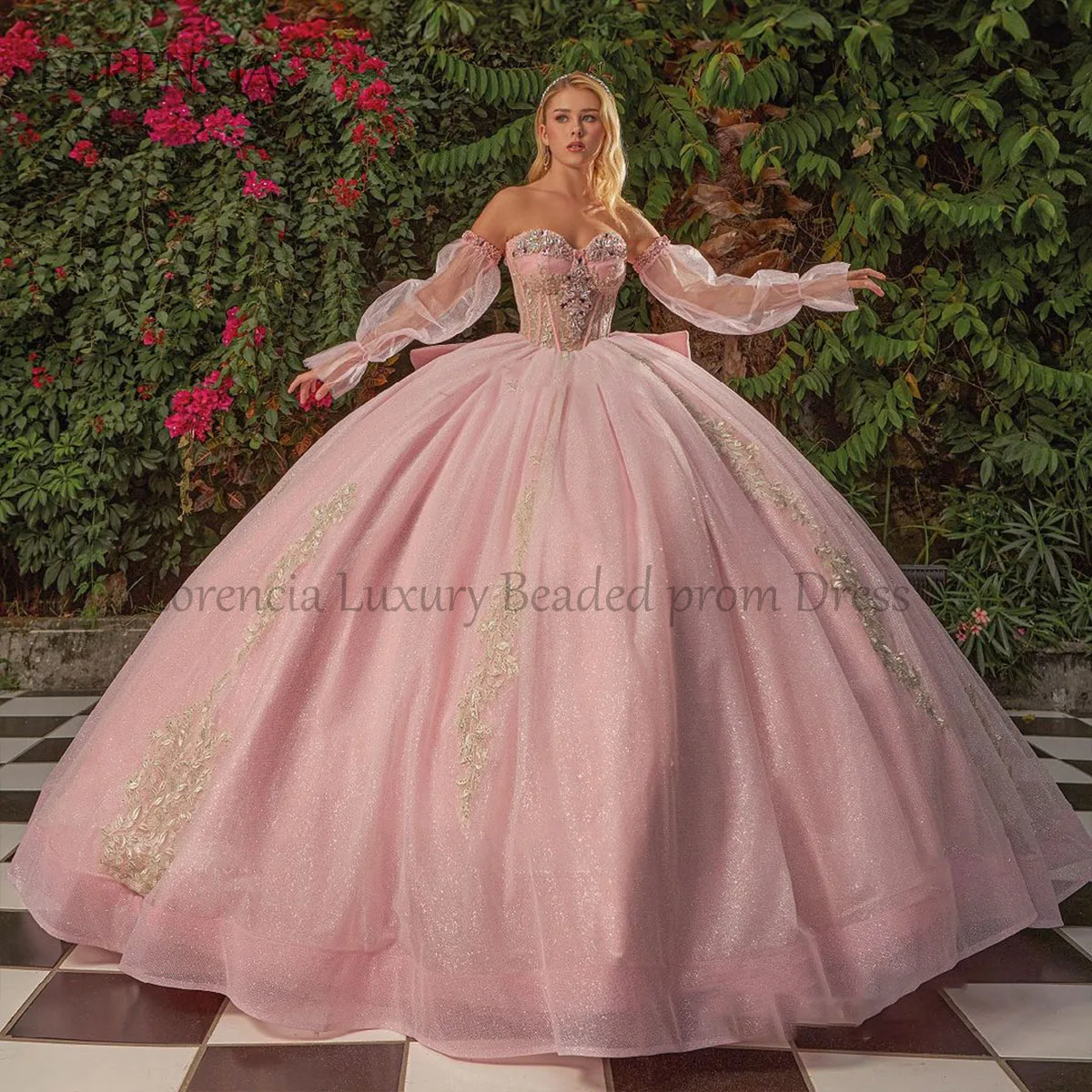 

Платье Quinceanera розовое с кристаллами, без бретелек, с аппликацией, милые бальные платья 16-15 лет, с 3D цветами, без рукавов, милые платья 15 лет