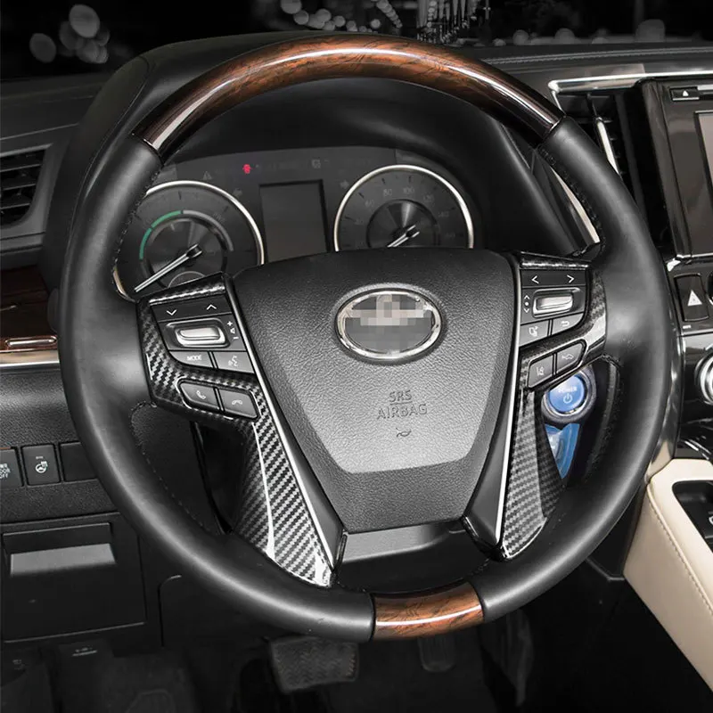

For Toyota Alphard 15-23 Steering Wheel Bright Plate Decoration Frame Willer Steering Wheel Button Panel Sticker