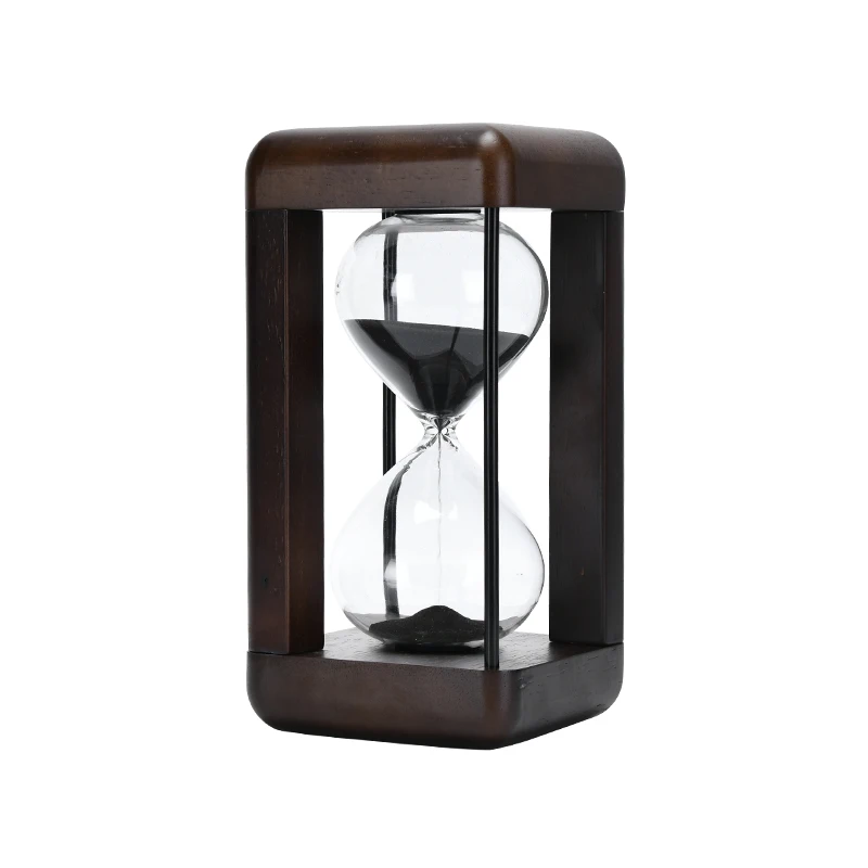 Nordic solid wood retro hourglass 30 minutes timer creative ornament home decoration gift for men and girlfriends