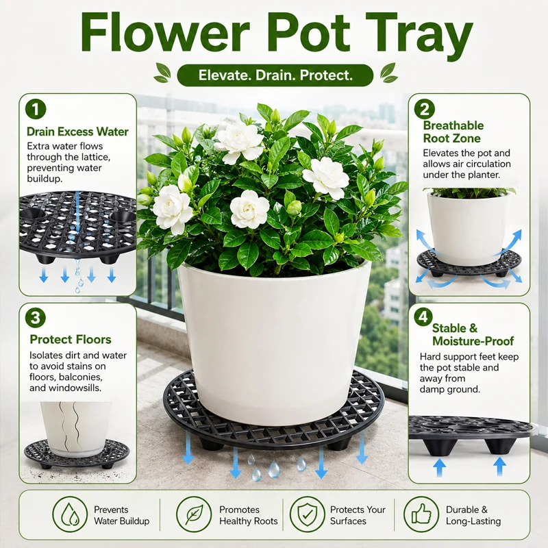 Heavy Duty Plant Stand Pot Riser Flower Pot Base for Patio Deck Garden Floor Protector Prevent Rot 20/30/40cm