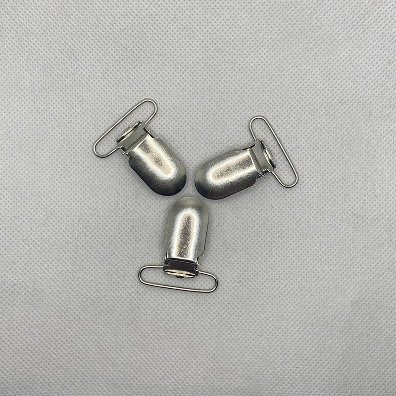 Suspender Clips Rectangle Inserts Silver Tone Metal DIY Brace Accessories Hardware 30mm