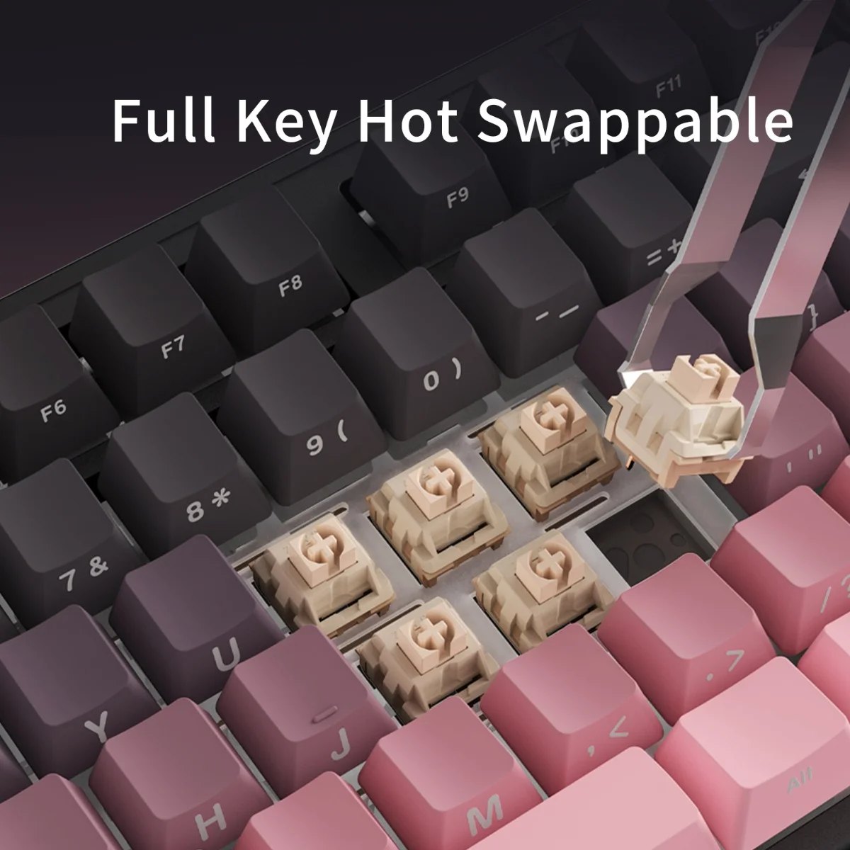 AK870 ترقية التدرج اللاسلكي عمر البطارية الطويل مفتاح كامل قابل للتبديل السريع الموسيقى إيقاع RBG الخلفية مع شاشة ملونة #5