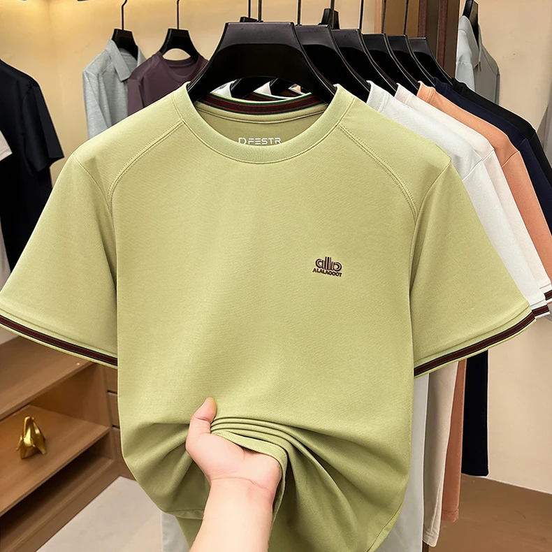 Luxus Marke Kurzarm T-Shirt Männer Designer Mode Buchstaben embossed neue runde Kragen Komfort atmungsaktive Freizeit Sommer Tops – Detail 13