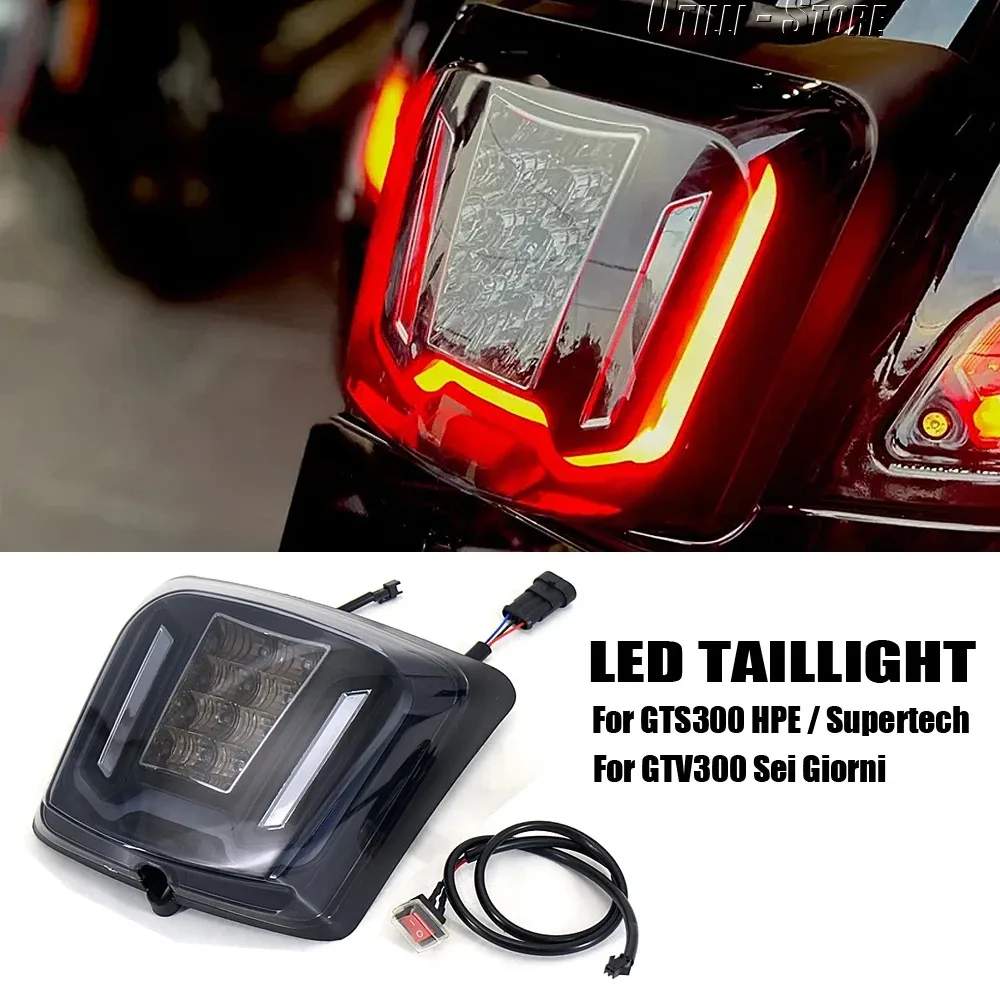 

For Vespa GTS300 Dynamic LED Tail Light Rear Lamp Taillight HPE Supertech GTV300 GTV300 Sei Giorni GTS 300 Motorcycle LED Light