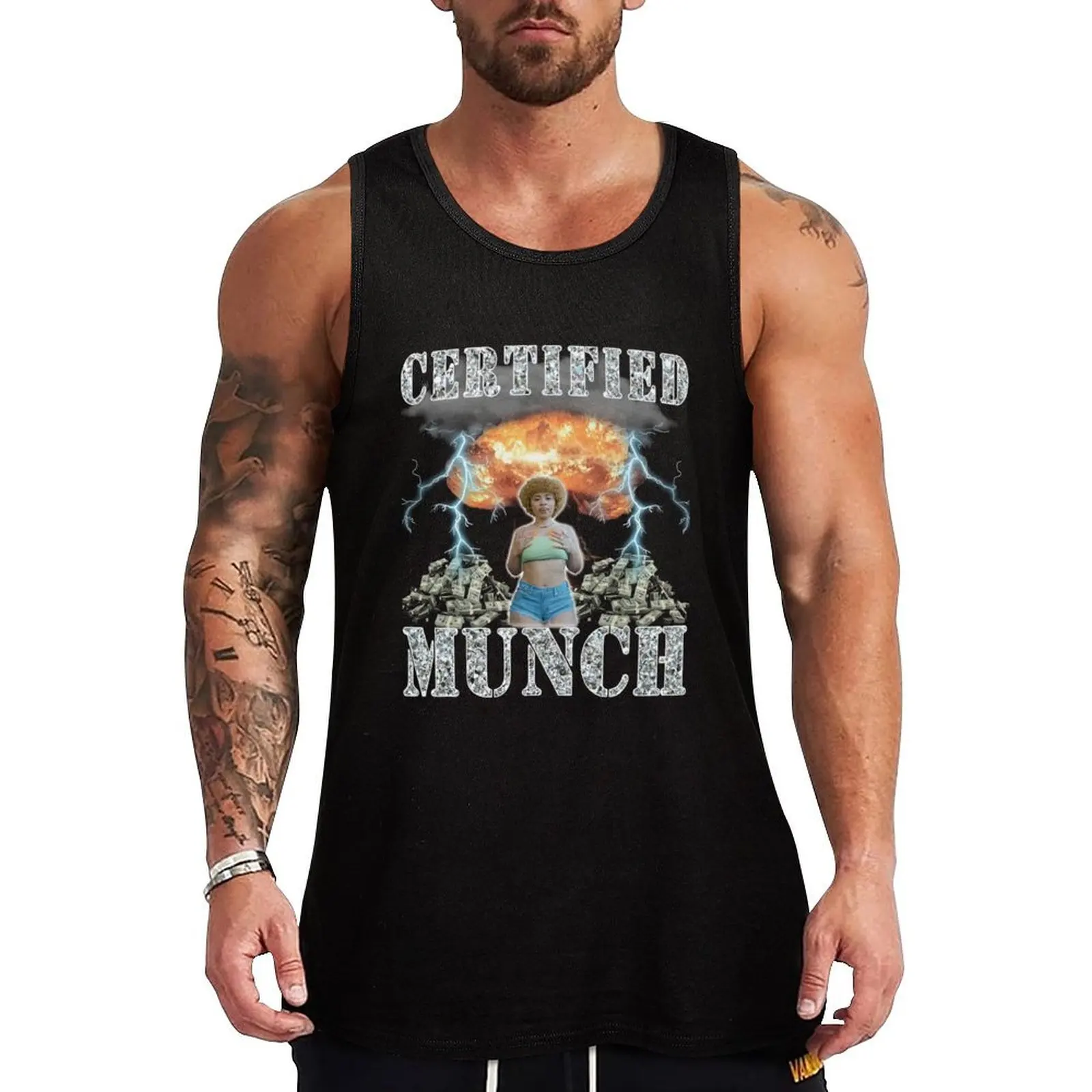 Certified Munch Tank Top t-shirts for men men clothings sleeveless gym shirts male