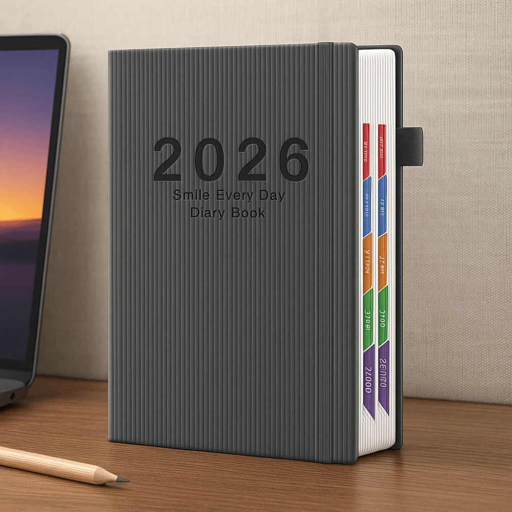 New A5 2026 Agenda Book Pen Loop Efficiency Manual Daily Planner Time Management Elastic Bond Calendar Book Students