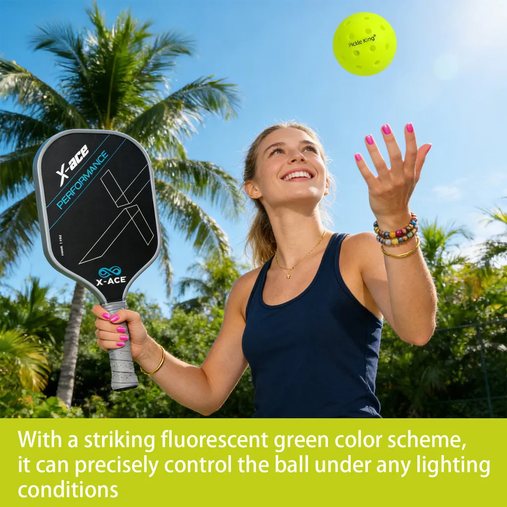 Pickleball Ball 40 Hole,6/12/24/30Pcs,Professional Competition Training for Pickleball, Stable Flight, Pickle King Ball image 3