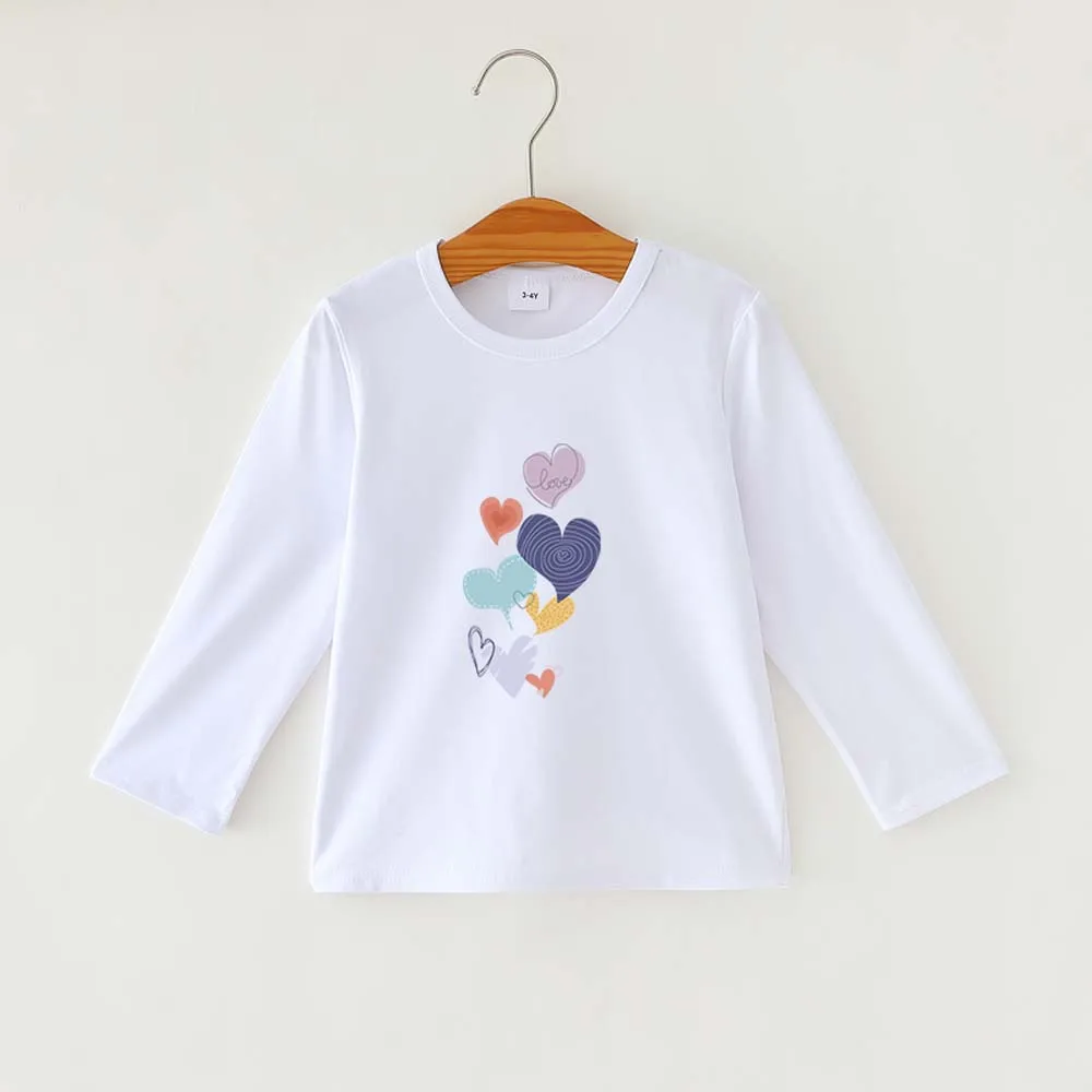 Multi love long sleeved T-shirt for boys and girls optional printing anti fouling waterproof oil resistant breathable and good