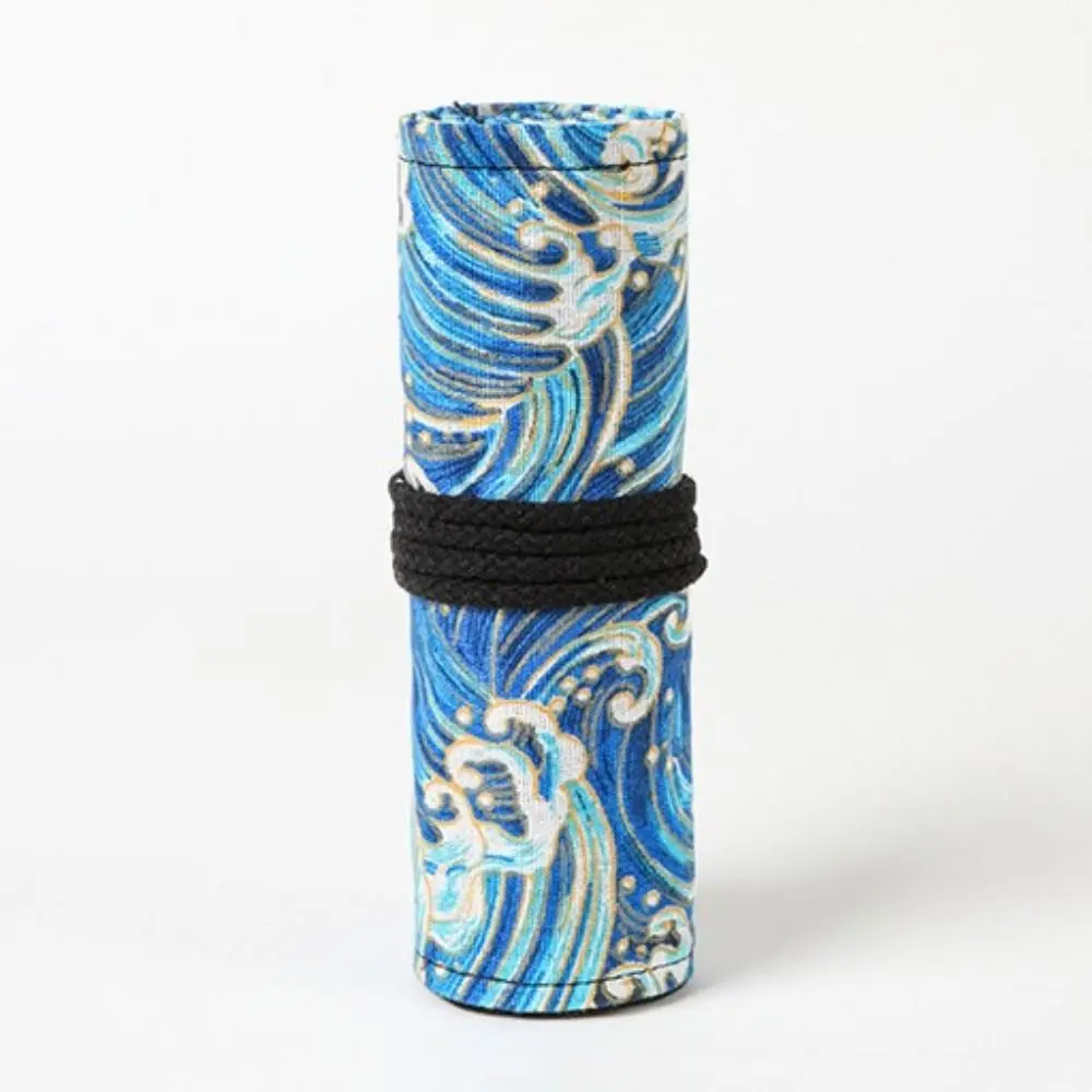 12/24/36/48/72 Holes Canvas Roll Up Pencil Bag Pen Curtain Case Makeup Wrap Holder Storage Pouch School Supplies