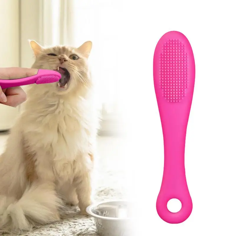 Cat Chin Brush Silicone Toothbrush for Dogs Puppy Finger Oral Hygiene Toothbrush Cat Finger Toothbrush for Dogs Puppy Kitten