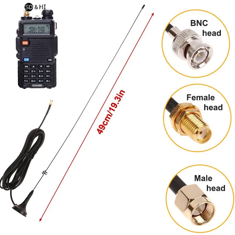 

Walkie Antenna UV5R Gain Antenna For Walkie Talkie Antenna Portable Radio Mini Suction Cup Car Antenna Gain UT108 Antenna