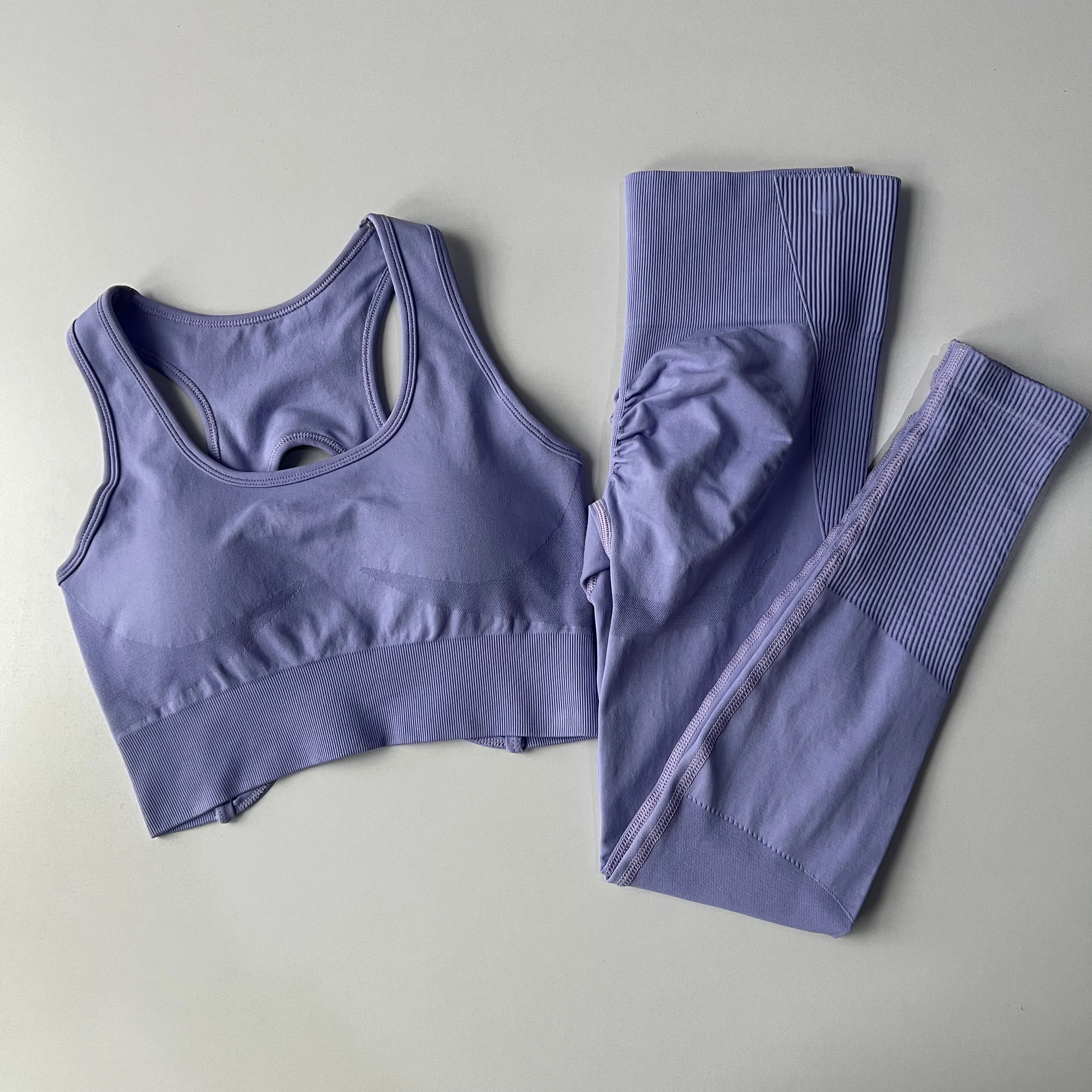 Stoßfeste Sport-BHs Leggings Professioneller Fitness-Schönheits-Rücken-BH Schnelltrocknender Laufanzug mit hoher Taille Zweiteiliges Yoga-Set – Detail 8