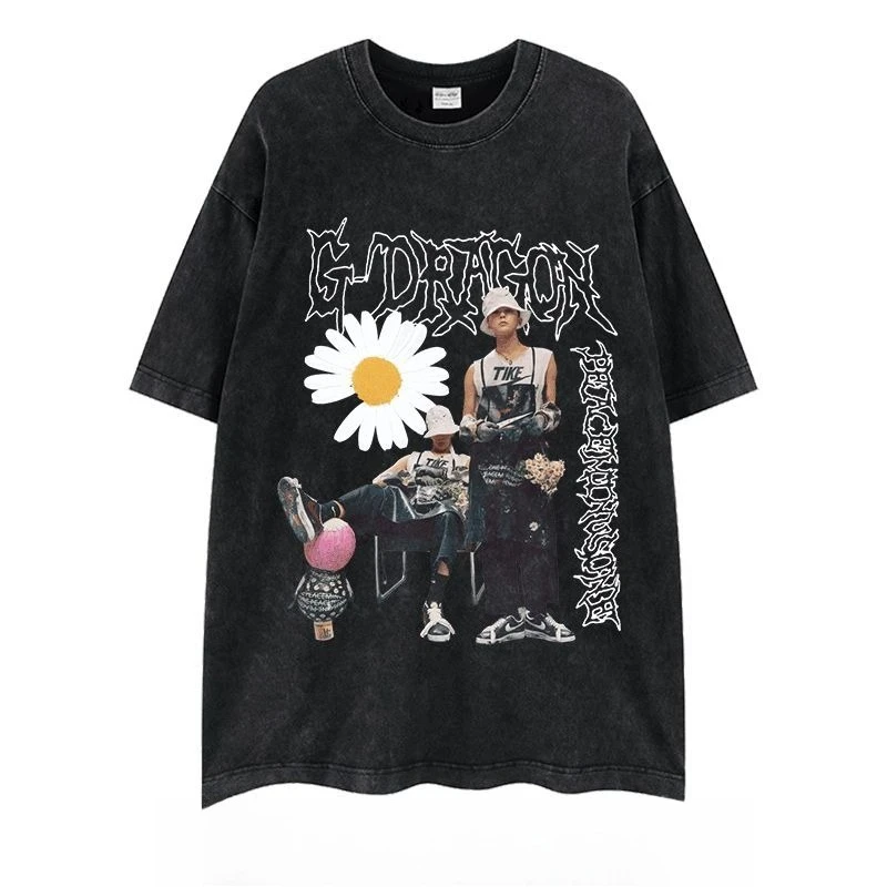 تي شيرت مغني الراب مطبوع للرجال والنساء، ملف تعريف فضفاض عالمي يظهر عقدًا مريحًا ومساميًا يوميًا #1