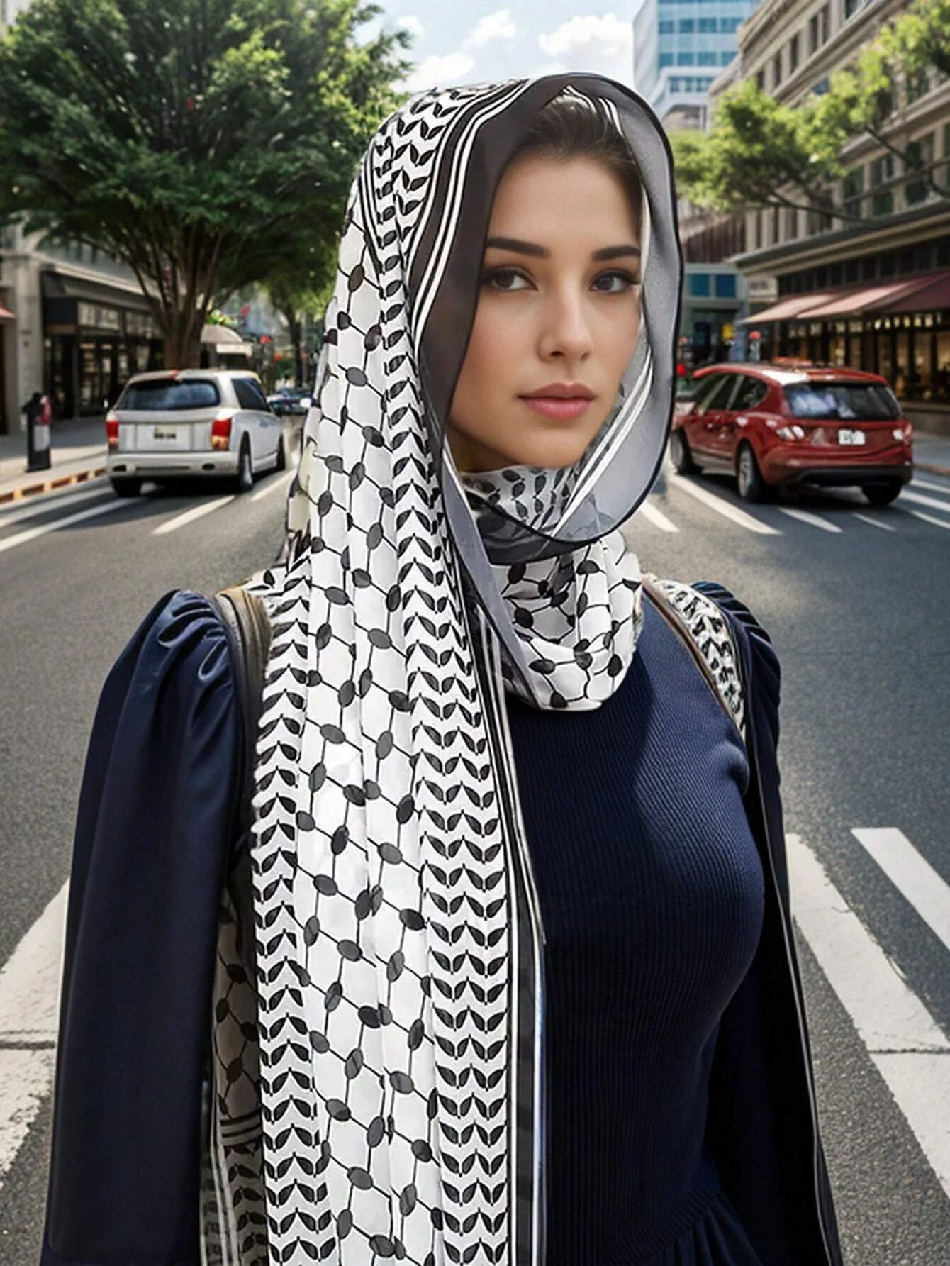 2024 New Keffiyeh Print Chiffon for Muslim Ladies Hijab Keffiyeh Palestine High Quality Hijab Palestinian Scarf 185X70CM