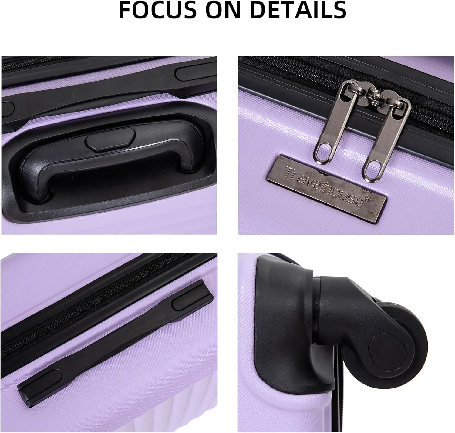 Leve Hardside Mala com rodas Spinner, bagagem de bagagem, lavanda 2"