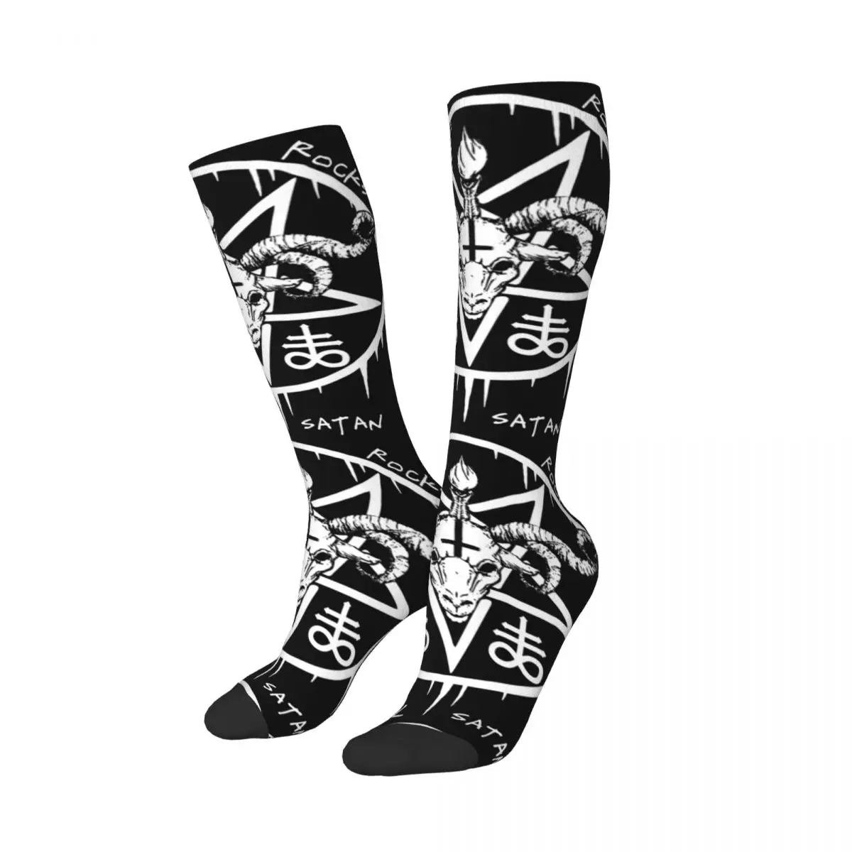 Hail Satan - Satan Rocks - Satanic Occult Socks Harajuku Stockings All Season Long Socks Accessories for Man's Woman's Gifts