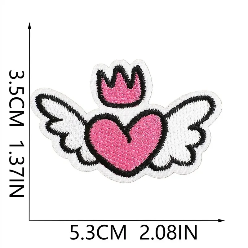 1Pcs Patch Stickers Iron On Patches for Clothing Sewing Valentine Lovers Embroidery Fusible Applique Badge Bag Decoration Stripe