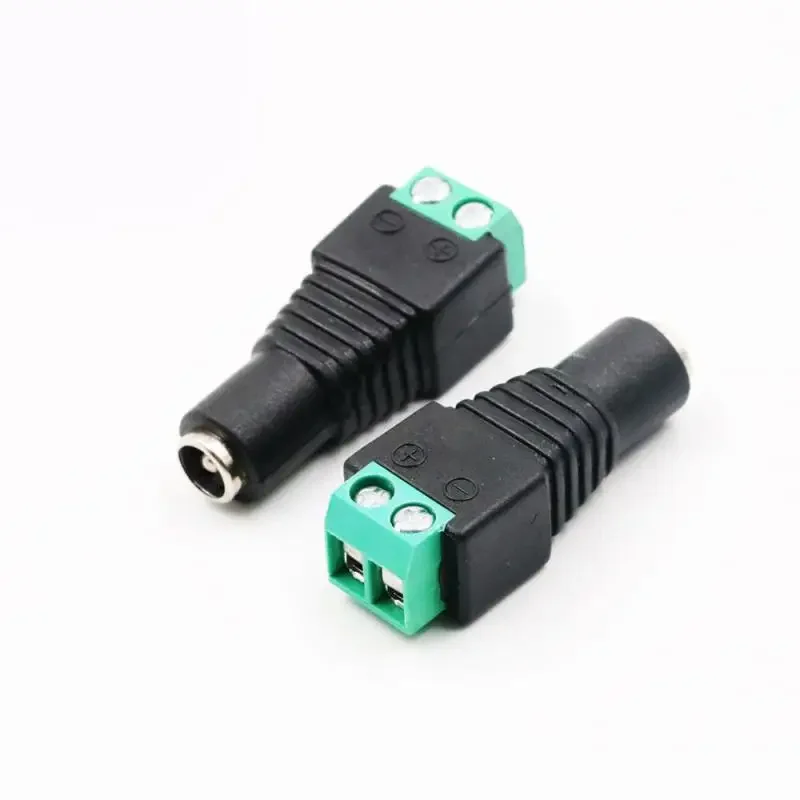 1Pairs DC Power Connector  5.5*2.1/2.5mm Power Jack Plug Barrel Adapter Power Connector For Signal Color LED Strip CCTV Camera