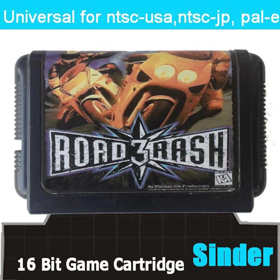 Cartão de jogo Road Rash 3 16bit MD para Sega Mega Drive para Genesis
