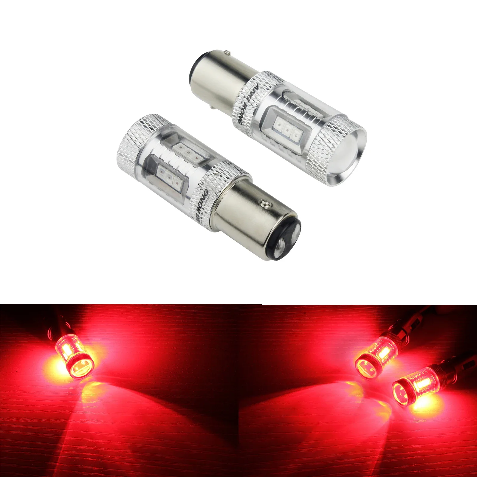 2x Red BAY15d 380 1157 P21/5W Bulbs SMD LED Rear Brake Stop Fog Light 12V 15w Taillight