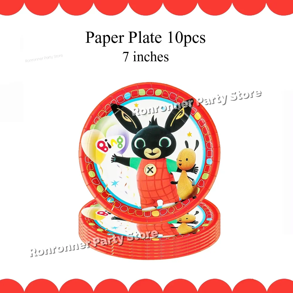 Konijn Anime Verjaardagsfeestje Decor Set Ballonnen Leuke Cartoon Servies Tafelkleed Cup Kinderen Meisjes Babyshower Verjaardagscadeaus