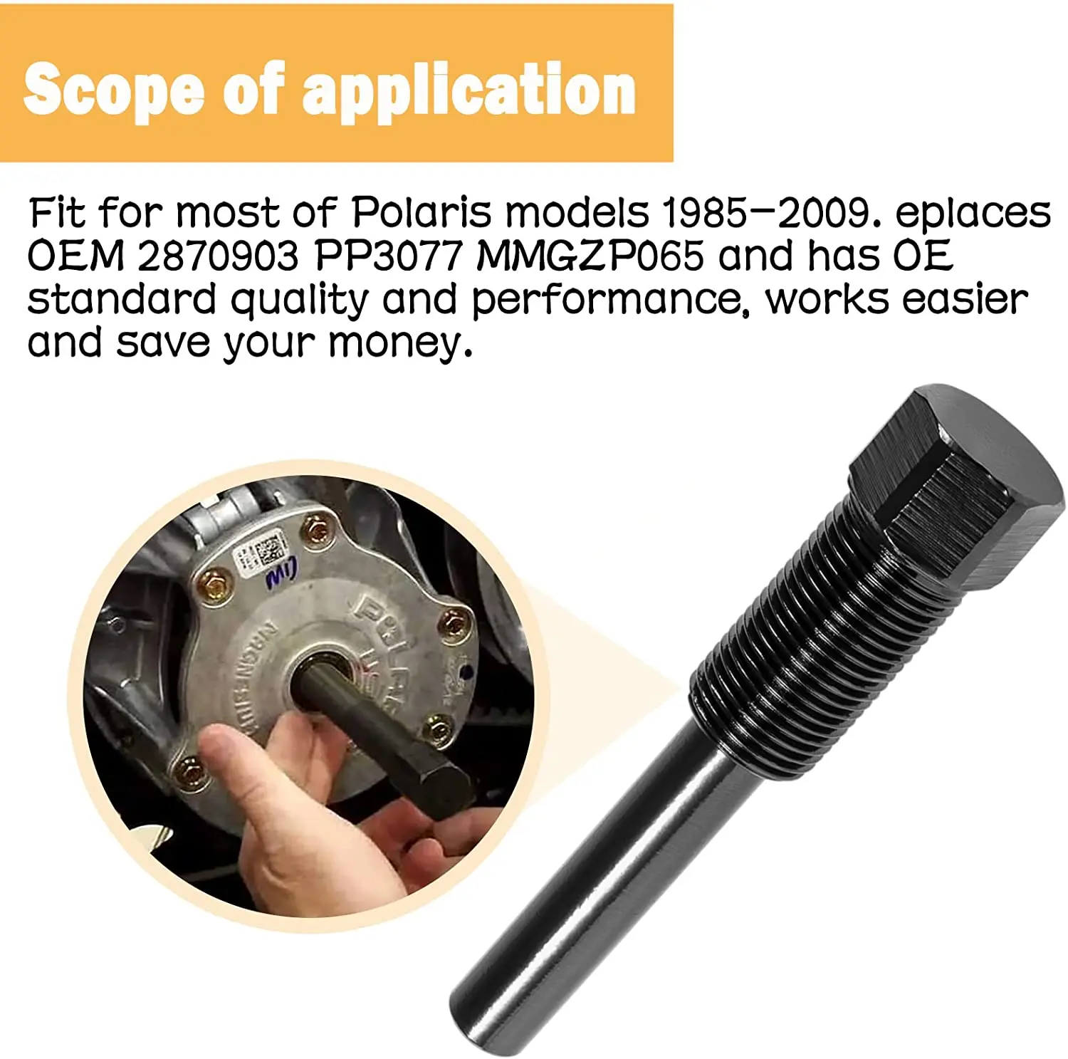 TML ATV UTV Secondary Clutch Puller Tool fits all Polaris Models 1985-2009 Replaces 2870903 PP3077 MMGZP065