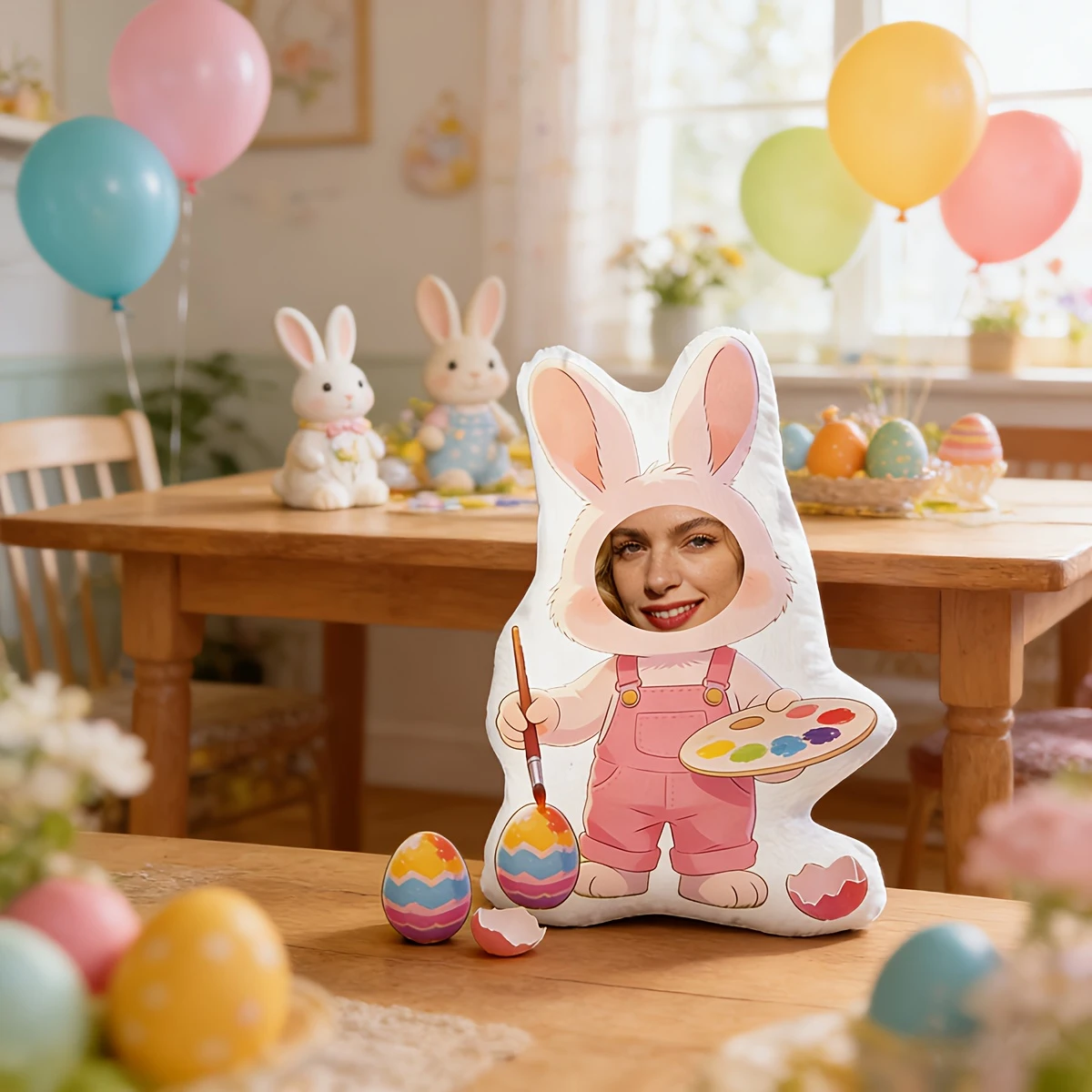 Personalize a Little Painter Rabbit Using Your Own Image Or That of Another Person, Creating an Ideal Present for Friends, Famil