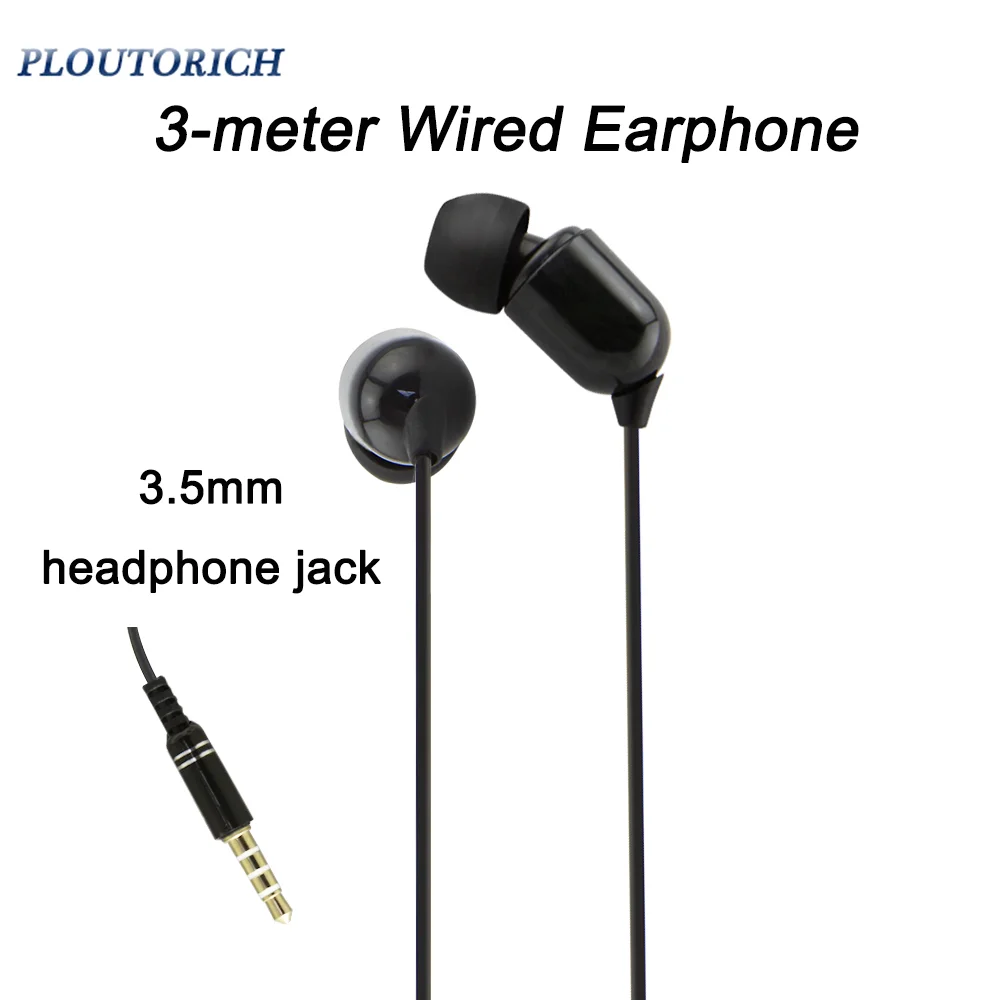 

Wired Earphone 3-meter Earphone Cable With Microphone Light Weight In Earstyle Headset 3.5mm Plug PC Tablet Phone General Music