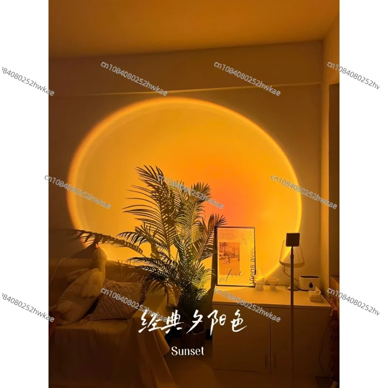 Sunset light Sunset ambient light Internet celebrity live broadcast background photography photo light living bedroom projection