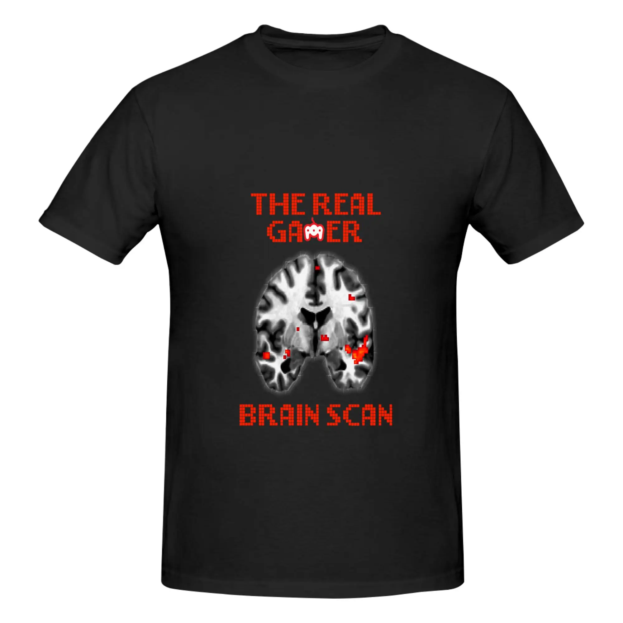 Funny The real gamer brain scan  Men's Printed T-Shirt Unisex T shirtTops