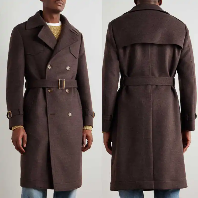 Manteau moderne en mélange de laine pour hommes, 1 pièce, revers cranté, Double boutonnage, chaud d'hiver, Occasion formelle, personnalisé