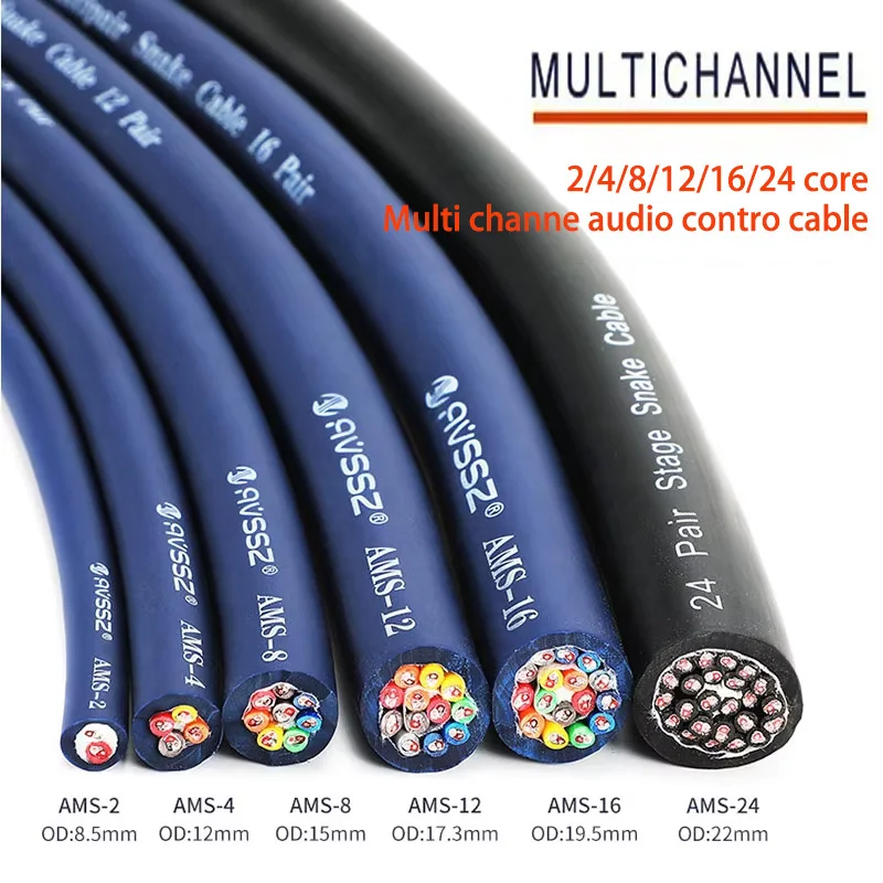 1/2/3/4/5/6-10m XLR Microphone Cable 2/4/8/12/16/24 Multichannel Cable Audio Loudspeaker Stage Signal Multicore Cable