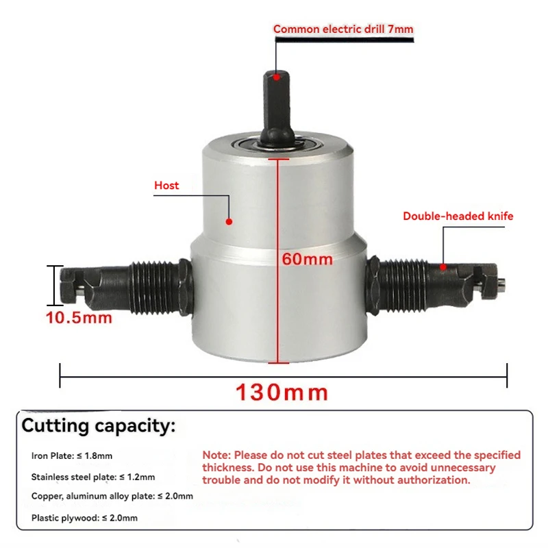 Imagem -06 - Multi-function Metal Sheet Cutter Grupo Furadeira Elétrica Abertura Adaptador de Conversão Estanho Tesoura Ferramentas Elétricas Acessórios