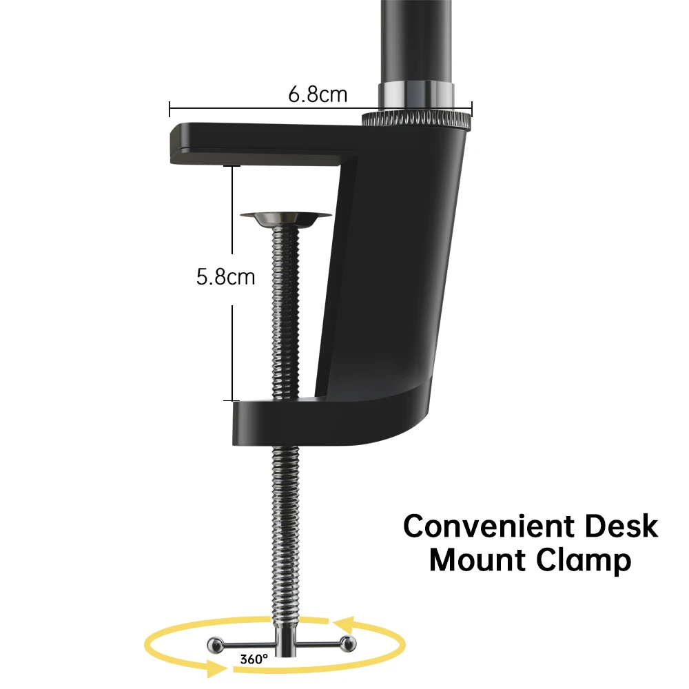 Desk C Stand Flexible Shape Mount Metal Bracket 2kg Load Capacity with Ball Head  Remote Shutter for Light Projector Smartphone