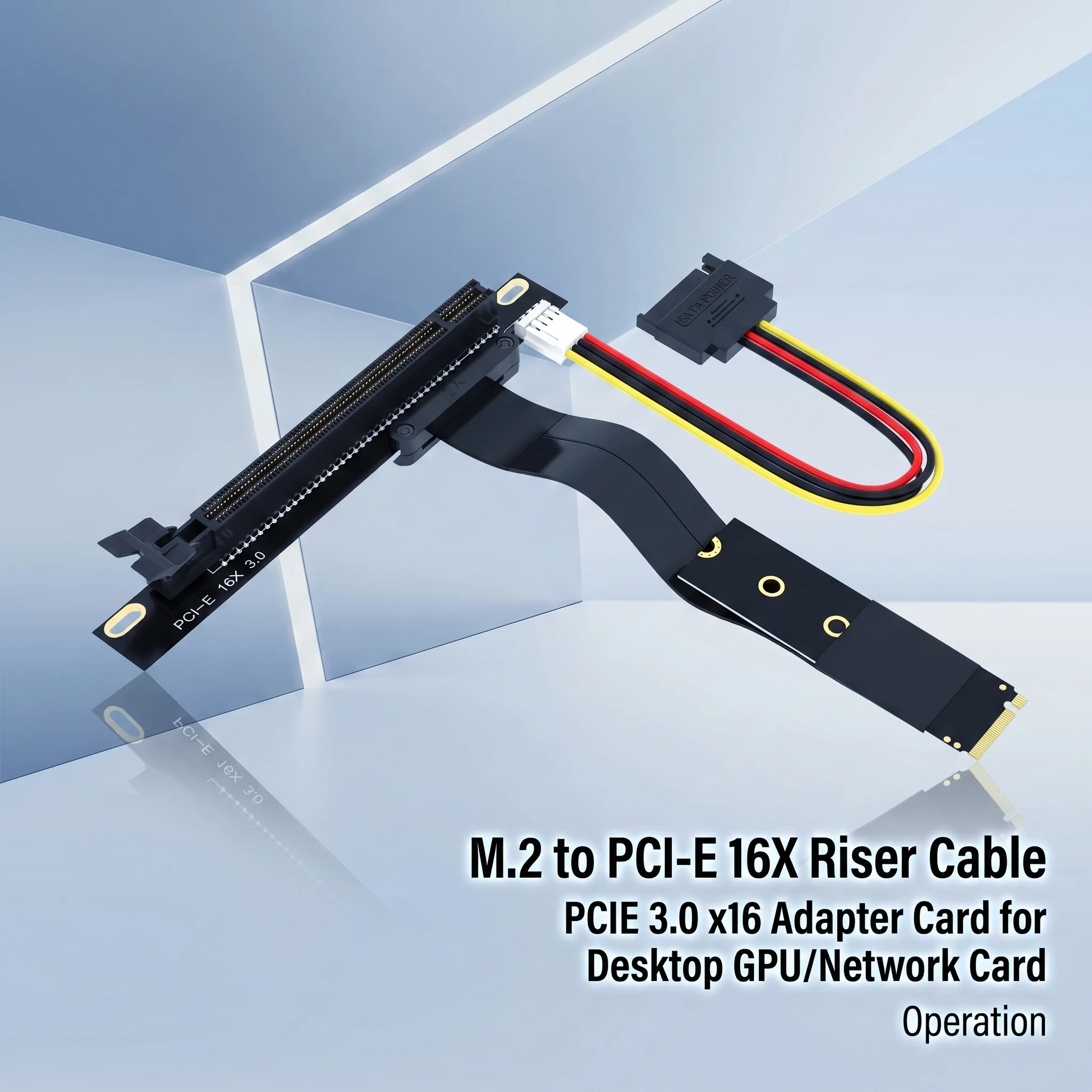 M2 TO PCIE Riser PCIe X16 PCI-E3.0 1x To M.2 NVMe M Key 2280 Riser Card Gen3.0 Cable M2 Key-M PCI-Express Extension Cord X4