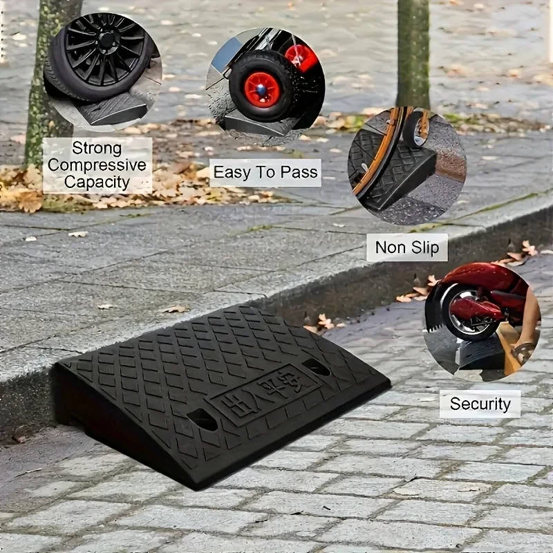 1pc Portable Ramps - Durable Material, Suitable for Various Types of Cars, Motorcycles, Wheelchairs & Pets, 10cm Height