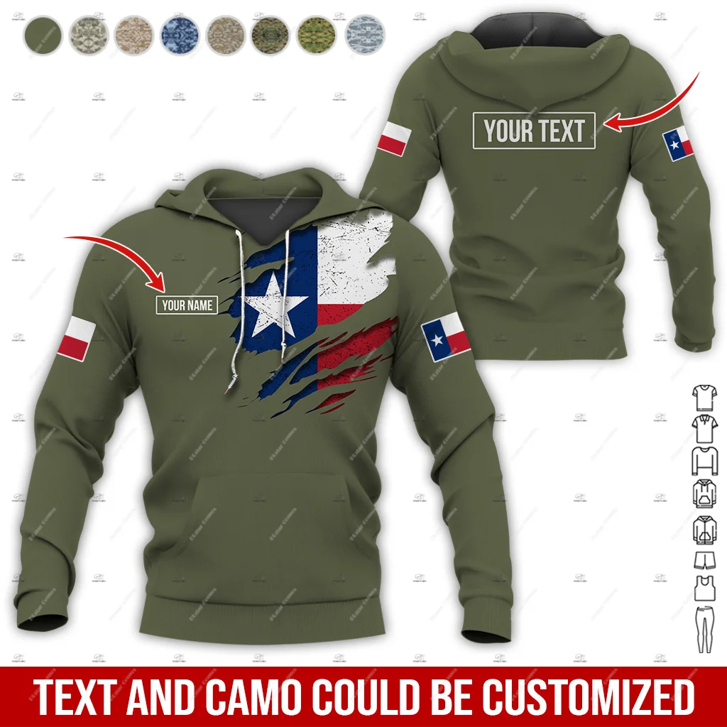 Custm Name Veteran Military Army Cosplay Soldier Camo Retro Vintage Trucksuit 3DPrint Harajuku Pullover Casual Jacket Hoodies W